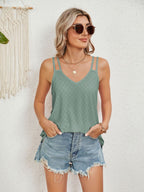 Sleeveless Florira Cutout Eyelet Tank Top