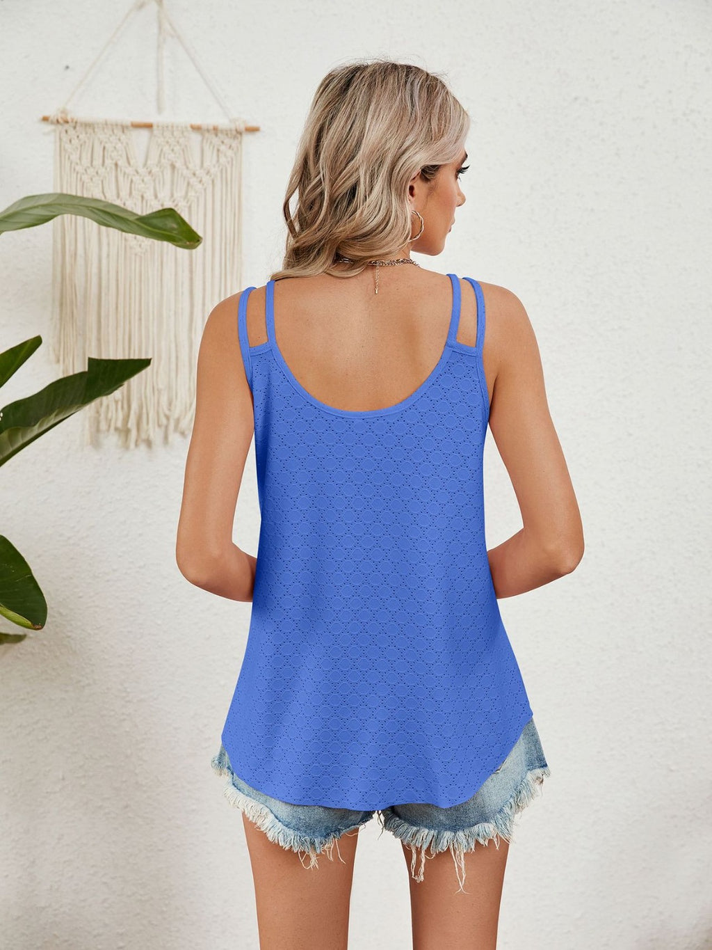 Sleeveless Florira Cutout Eyelet Tank Top