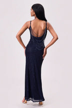 Split Sequin Backless Maxi Cami Dress