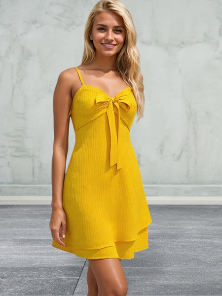 Sleeveless Layered Sweetheart Mini Cami Dress