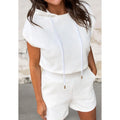 Cap Sleeve Cropped Hoodie Shorts Set