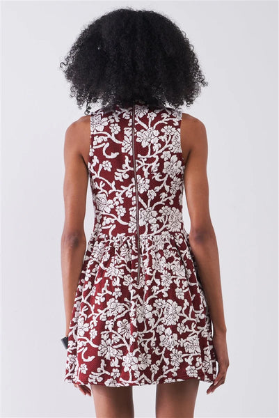  Sleeveless Floral Mini Dress