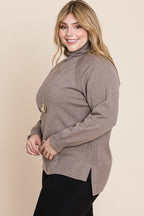 Plus Size Long Sleeve Turtleneck Sweater