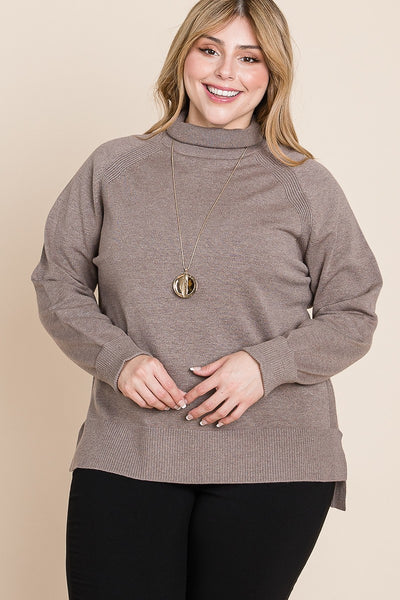 Plus Size Long Sleeve Turtleneck Sweater