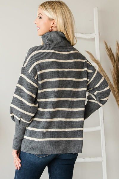 Long Sleeve Heavy Turtle Neck Knit Sweater