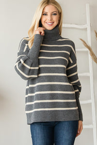 Long Sleeve Heavy Turtle Neck Knit Sweater