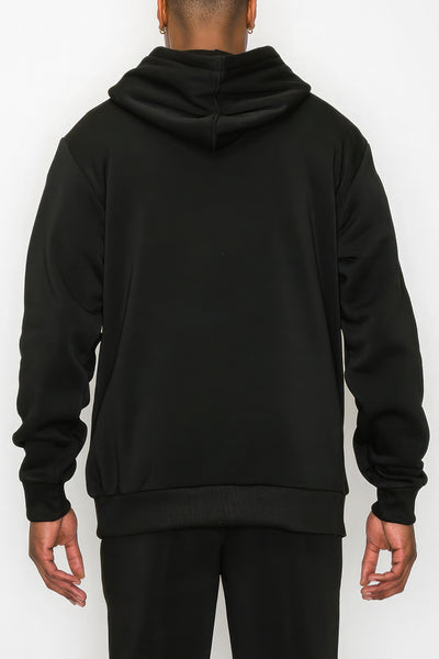 Men's Black Fleece Pullover Hoodie