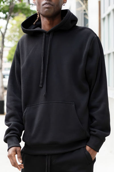 Men's Black Fleece Pullover Hoodie