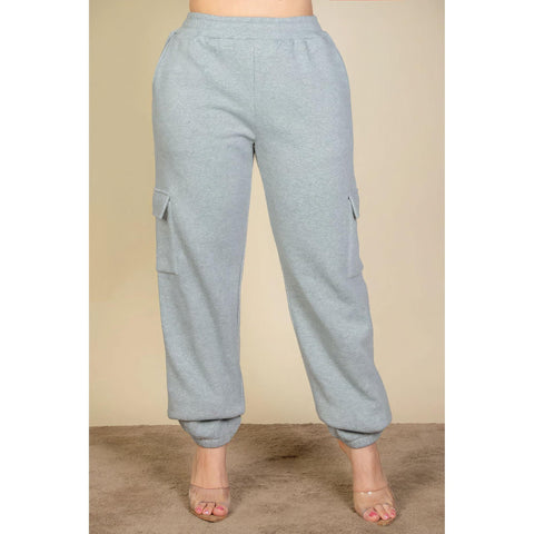 Women's Heather Grey Plus Size Drawstring Waist Sweatpants