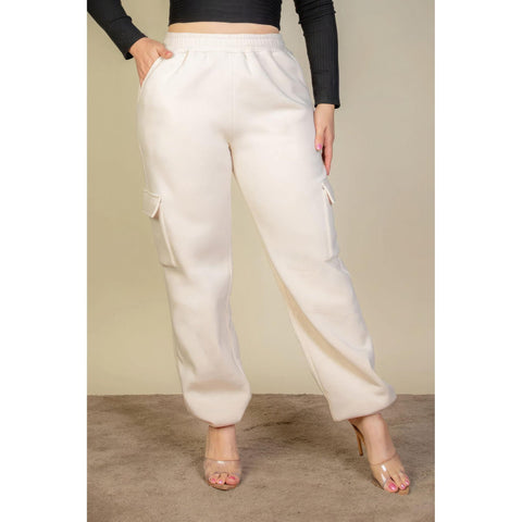 Plus Size Side Pocket Stone Sweatpants