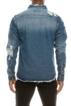Men's Long Sleeve Denim Button Up Overshirt