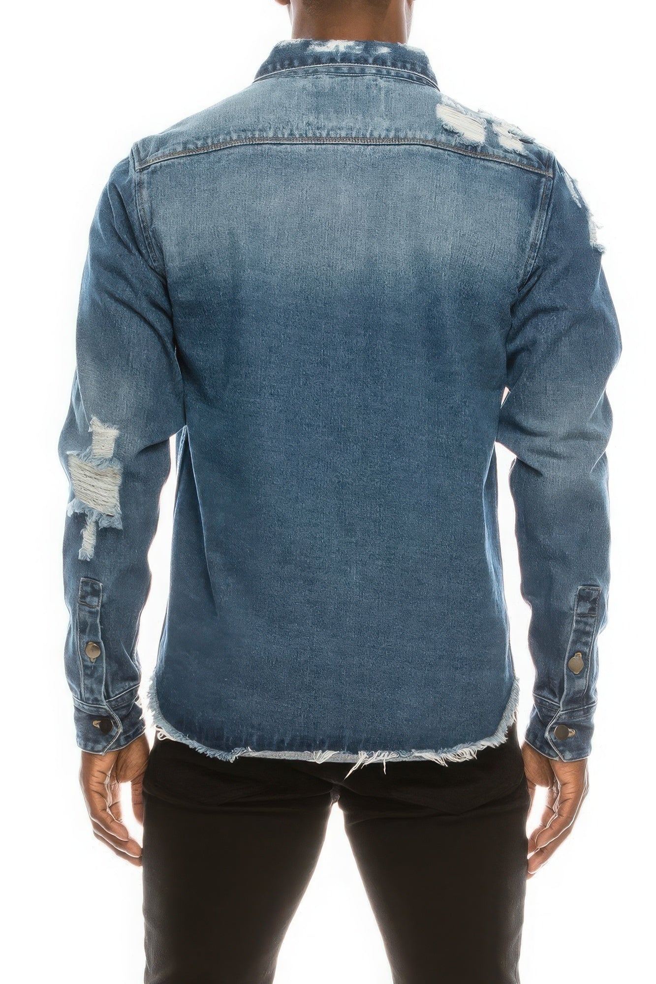 Men's Long Sleeve Denim Button Up Overshirt