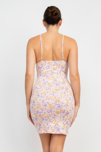Women's Ruched Floral Summer Dress