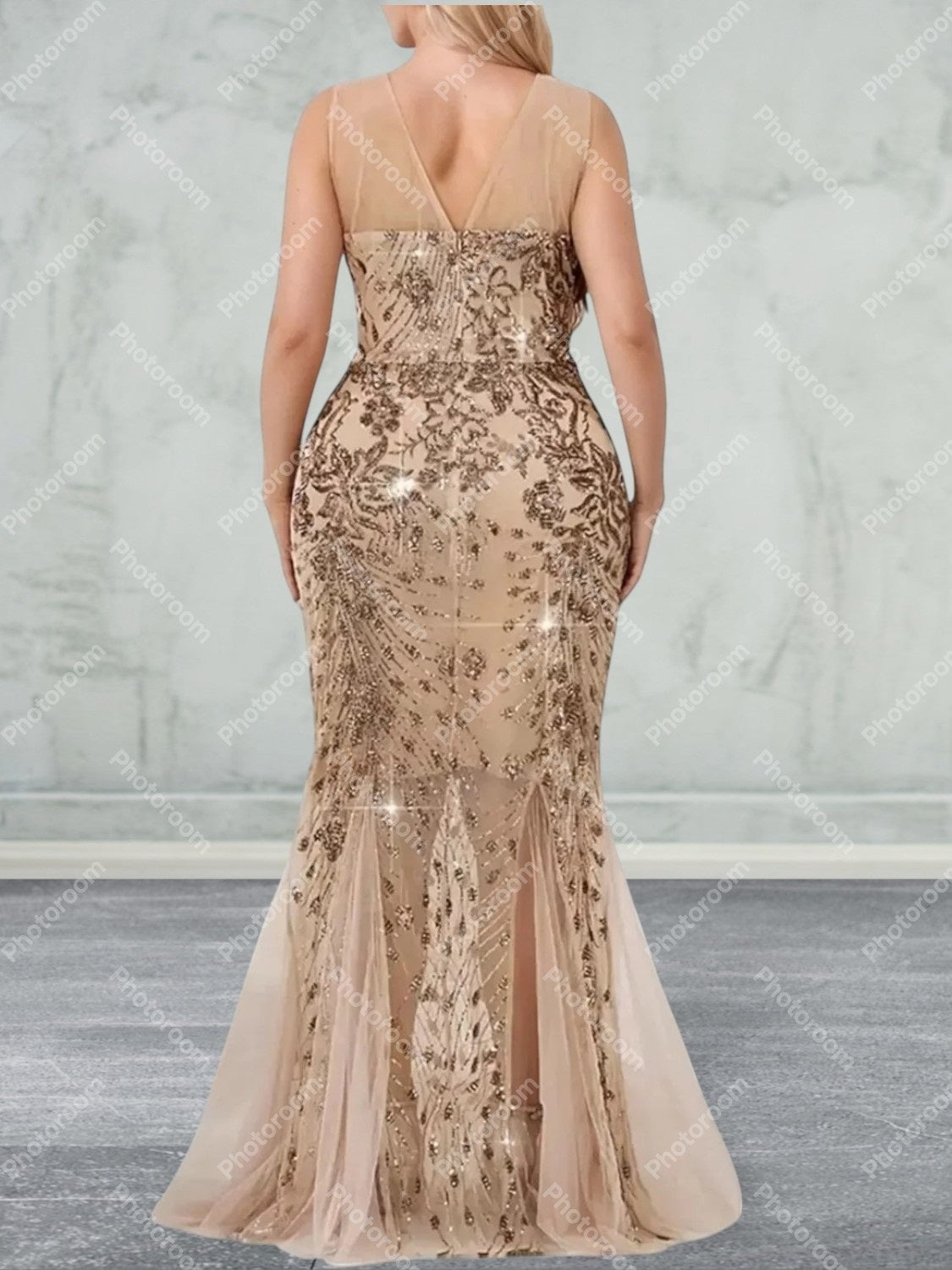 Plus Size Sleeveless Bodycon Evening Dress