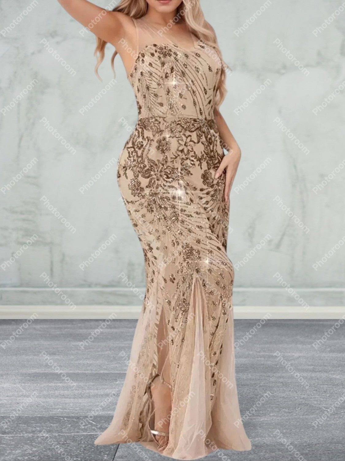 Plus Size Sleeveless Bodycon Evening Dress