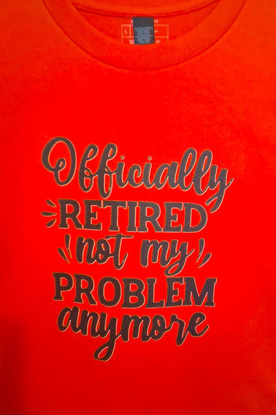 Short Sleeve Red Officially Retired Graphic T-Shirt