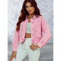 Pink Studded Denim Jacket