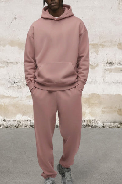 Men's Heavyweight Pullover Pink Hoodie