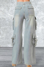 Women's Belted Denim Cargo Jean