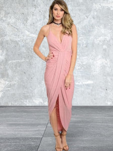 Full Length Spaghetti Strap V-Neck Dress