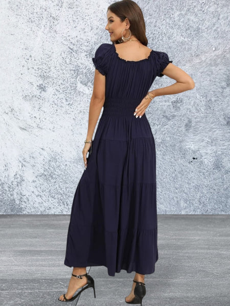 Women's Ostoo Off Shoulder Short Sleeve Maxi Long Dress