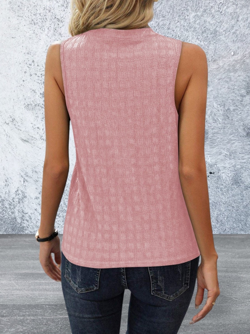 Sleeveless Split Neck Top