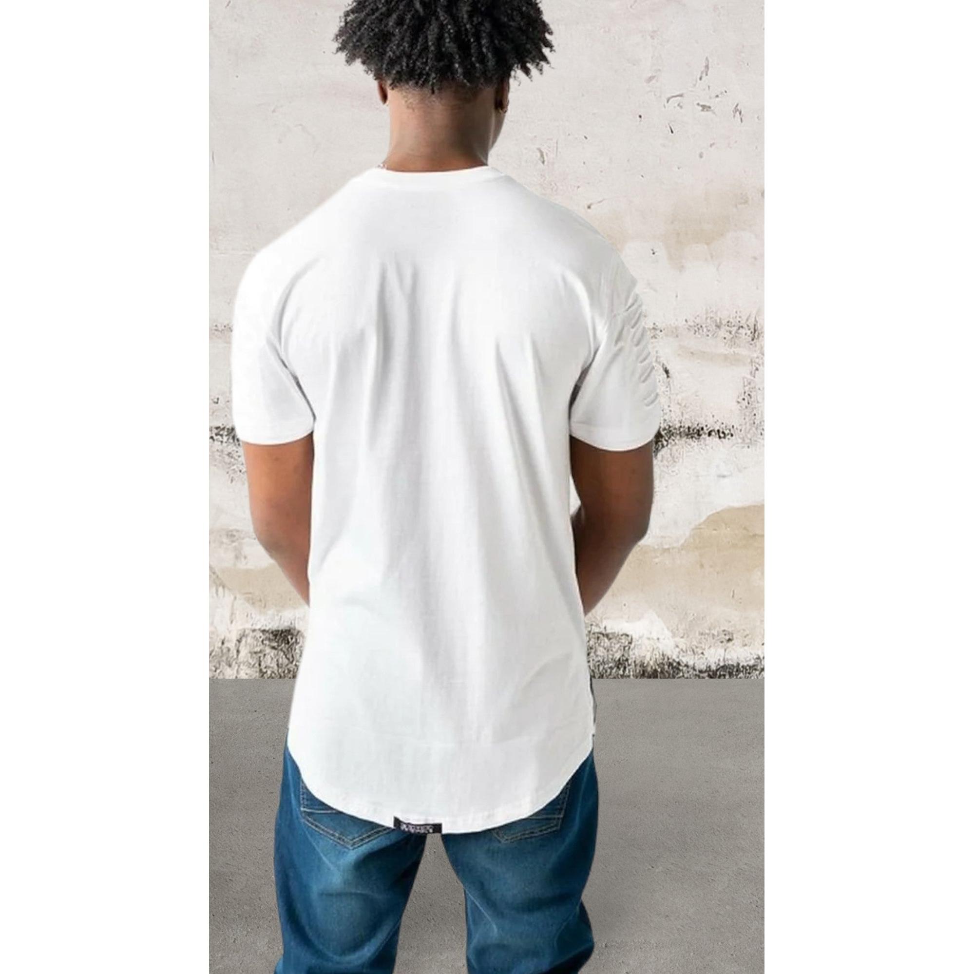 Men short sleeve razor slashed top