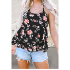 Floral Spaghetti Straps Strappy Back Top