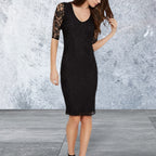 Juniors lace quarter sleeves bodycon dress
