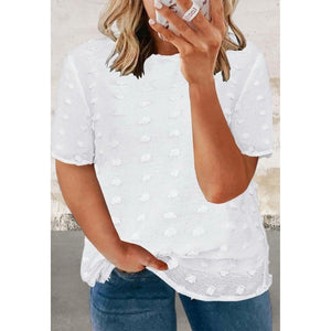 Plus Size Short Sleeve Crewneck White Top