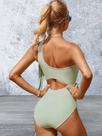 Tied One Shoulder One-Piece Swimwear