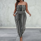 Plus Size Print Sleeveless Jumpsuit
