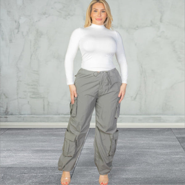 Plus Size Drawstring Ruched  Pants
