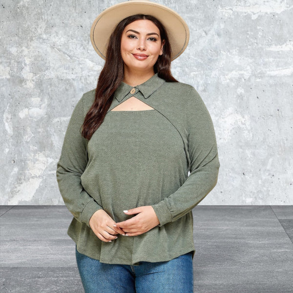 Plus Size Long Sleeve Fashion Top