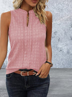 Sleeveless Split Neck Top