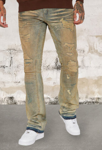 Men's Stacked Skinny Flared Fit Jeans