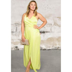 Plus size sleeveless v neck surplice maxi dress