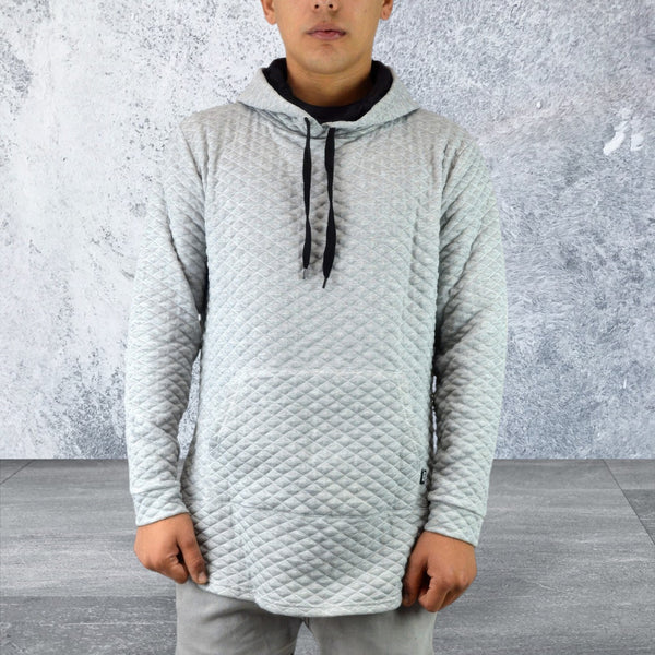 Men's Quilted Pullover Hoodie Sweatshirts