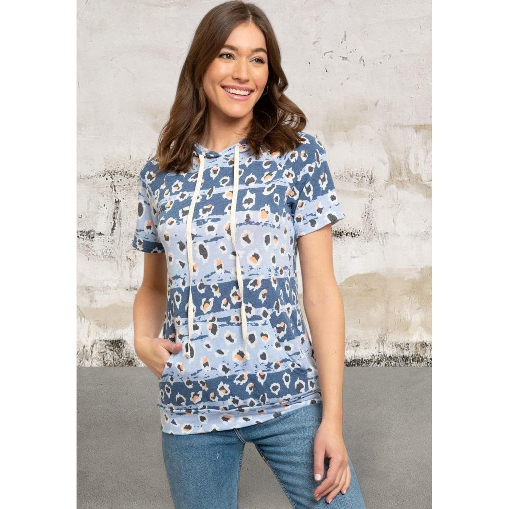 Short sleeve hooded top