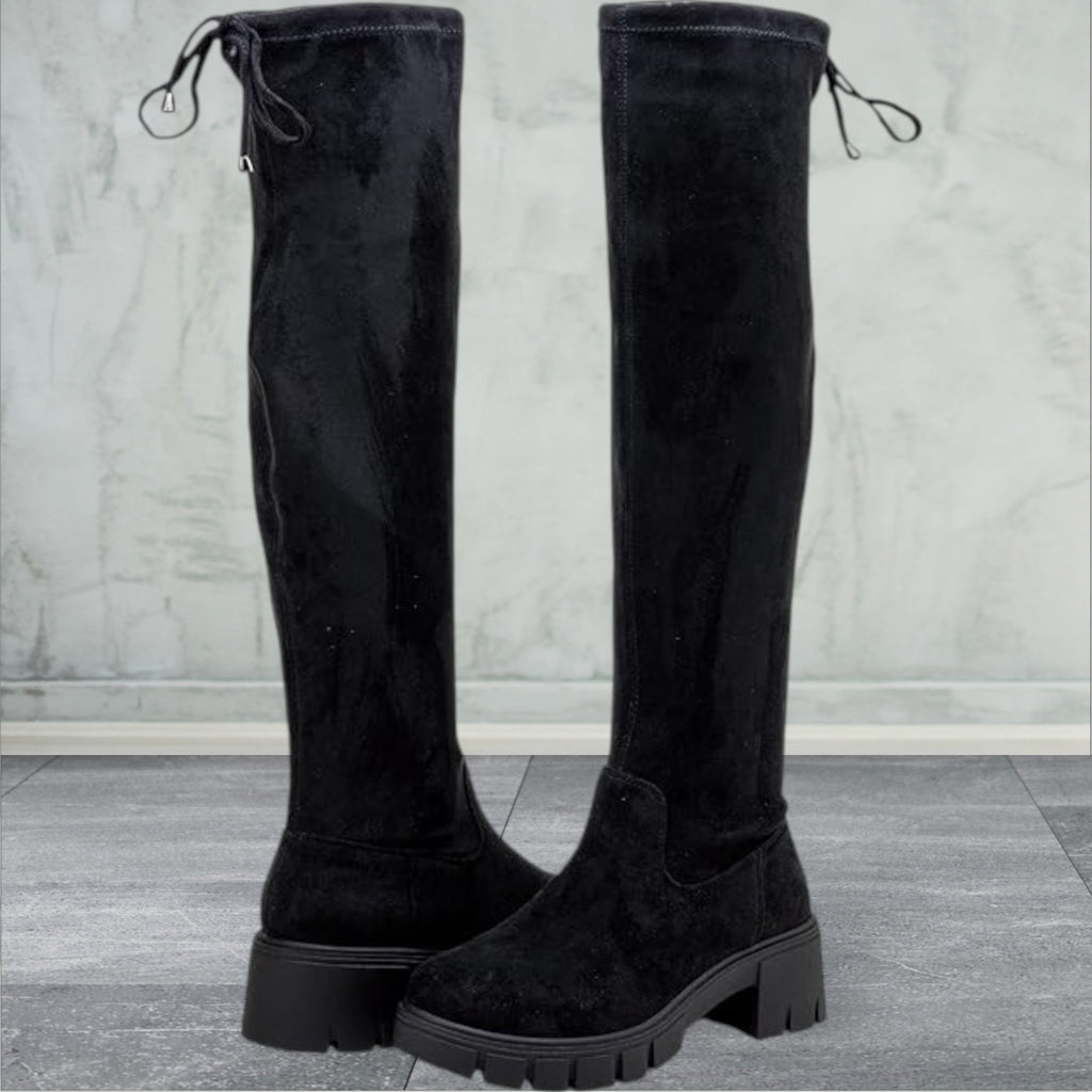 Jeossy Women's Knee High Platform Thigh High Round Toe Long Boots