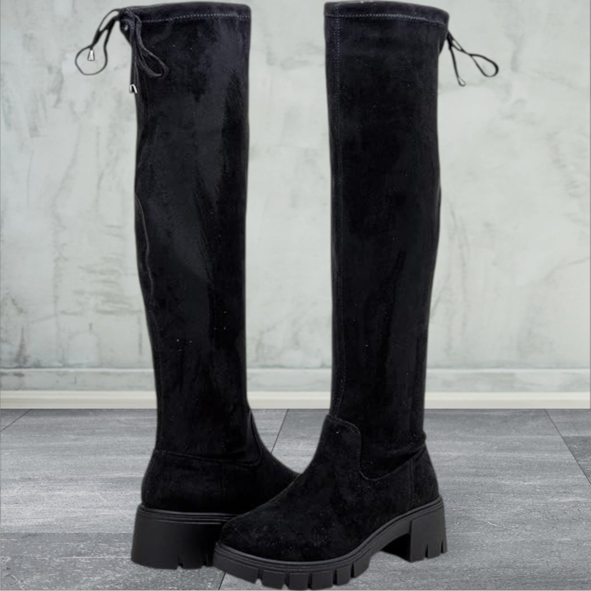 Jeossy Women's Knee High Platform Thigh High Round Toe Long Boots