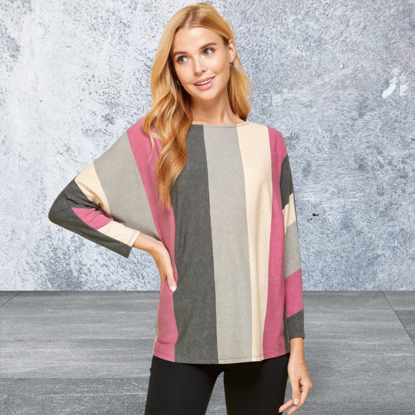 Striped Dolman Sleeves Top