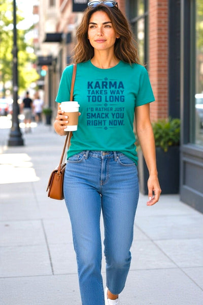 Karma Takes Way Too Long Short Sleeve Graphic T-Shirt