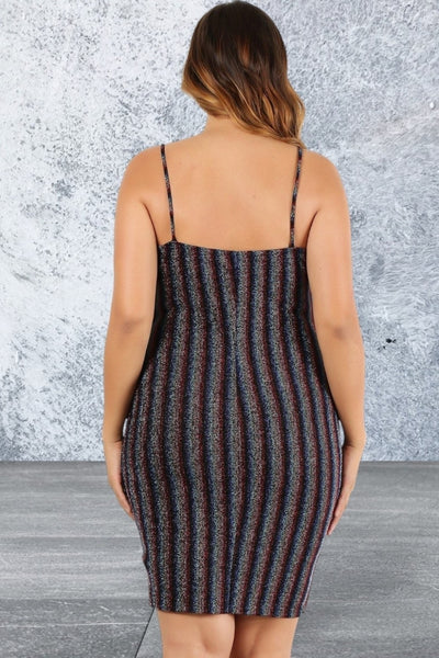 Plus Size Juniors Sleeveless Striped Short Dress