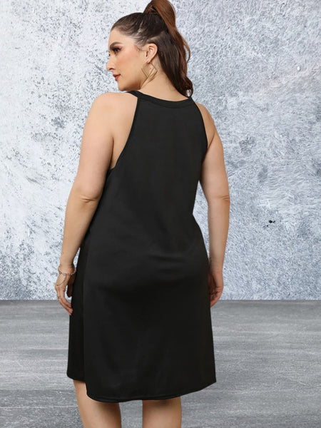 Plus Size Cutout Round Neck Sleeveless Dress