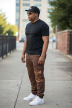 Men's 6 Pockets Elastic waist Cargo Sweatpants