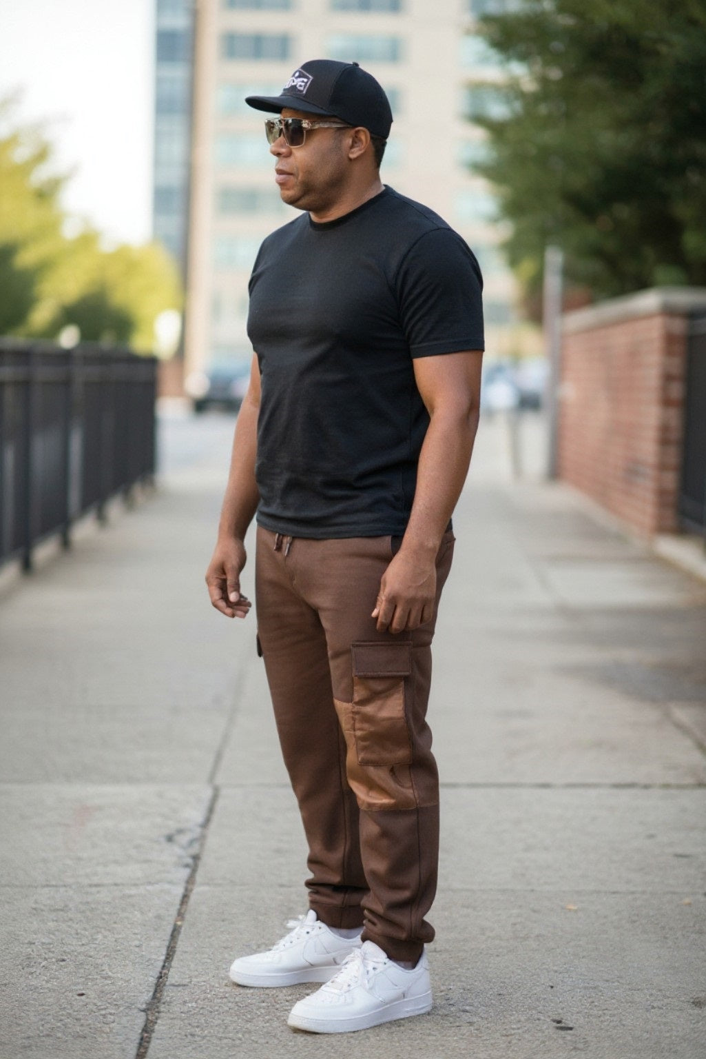 Men's 6 Pockets Elastic waist Cargo Sweatpants