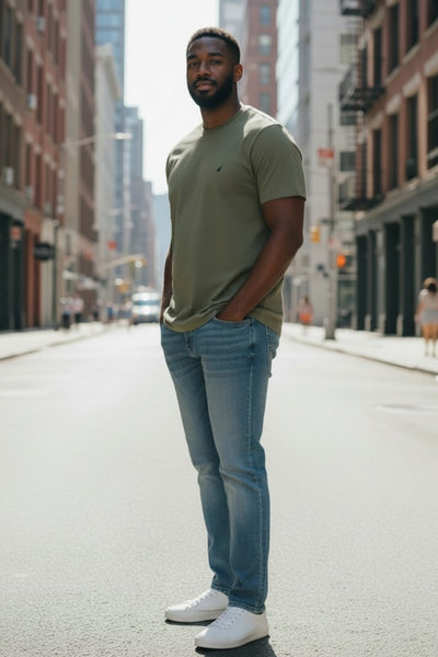 Men's Crewneck Seaspray Green Short Sleeve Top