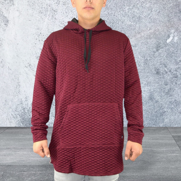 Men's Quilted Pullover Hoodie Sweatshirts