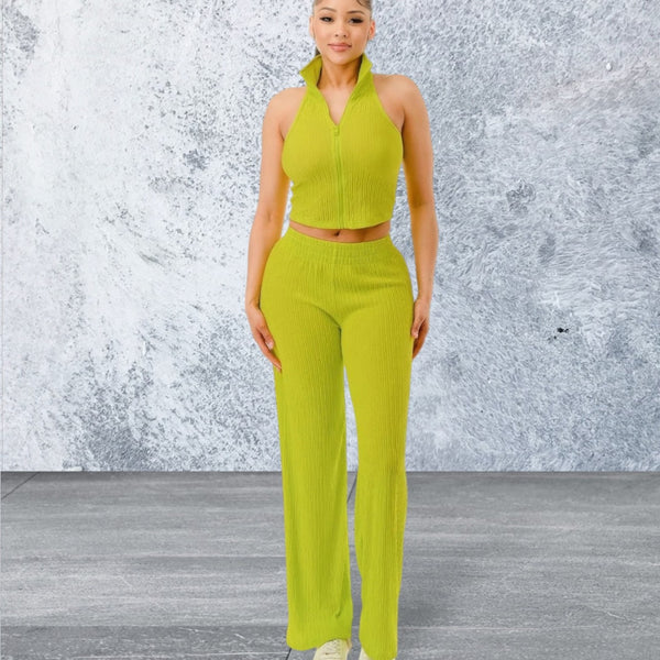 Sleeveless Wide Leg Pants Lightweight Set